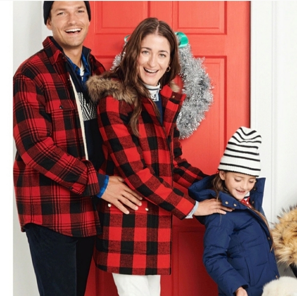 NEW J. Crew Vail Parka Buffalo Plaid Wool BC287 Pea Coat Classic Hooded Faux Fur - Picture 8 of 16